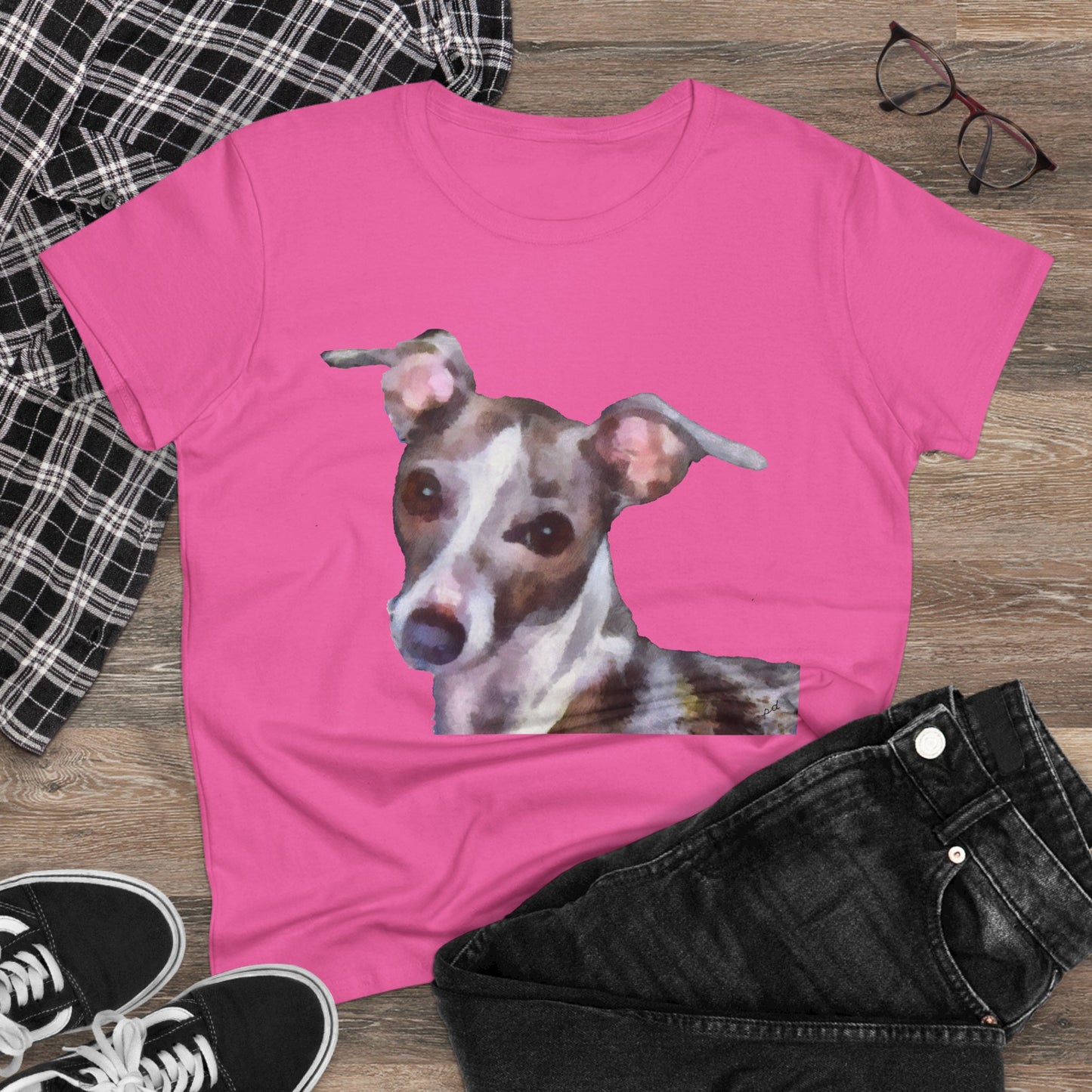 Italian Greyhound 'Lilly' Women's Midweight Cotton Tee