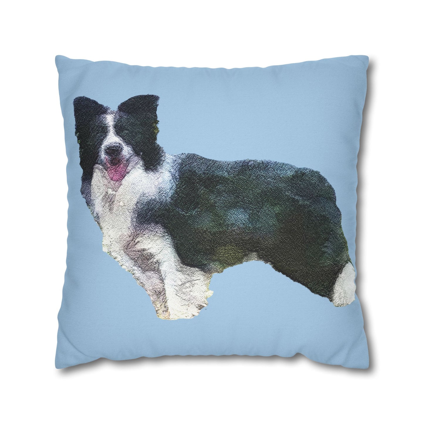 Border Collie '#1' Spun Polyester Throw Pillow