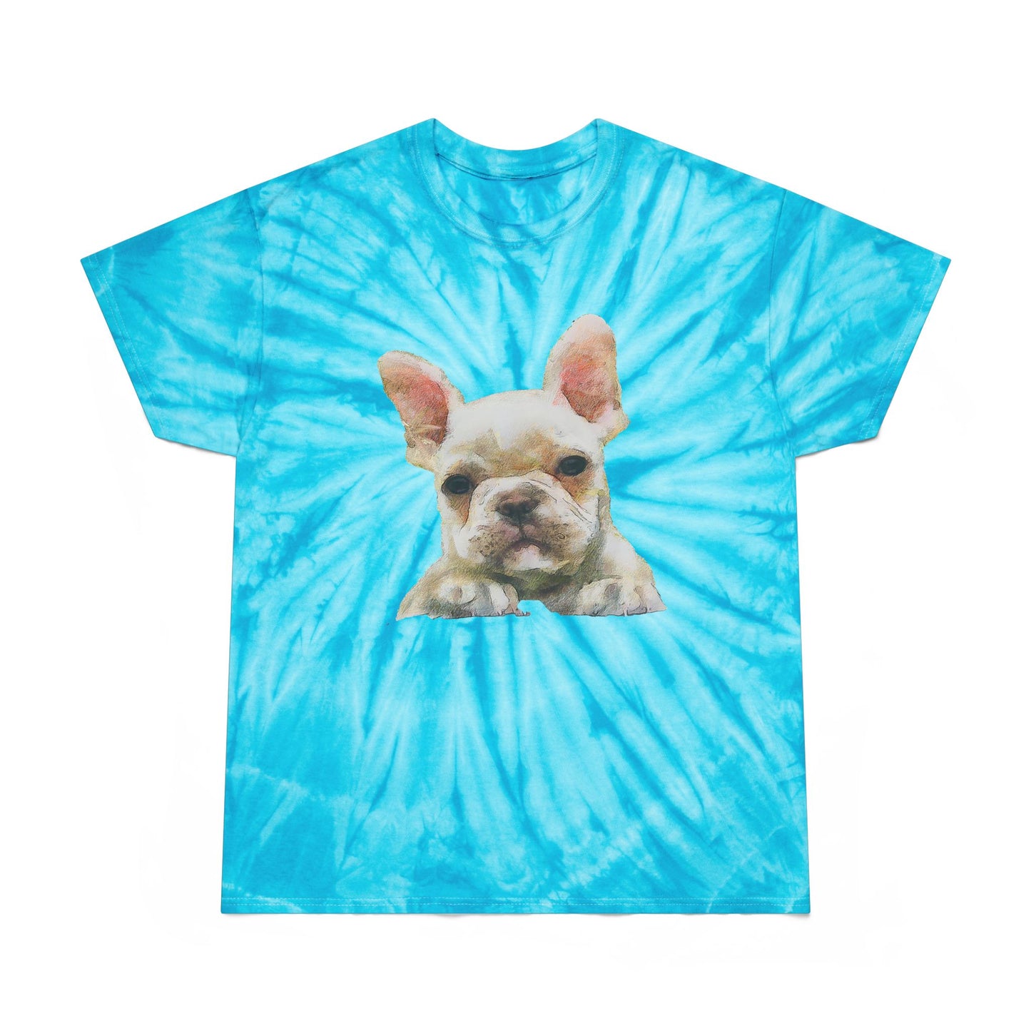 French Bulldog '2' Unisex Tie-Dye Tee, Cyclone