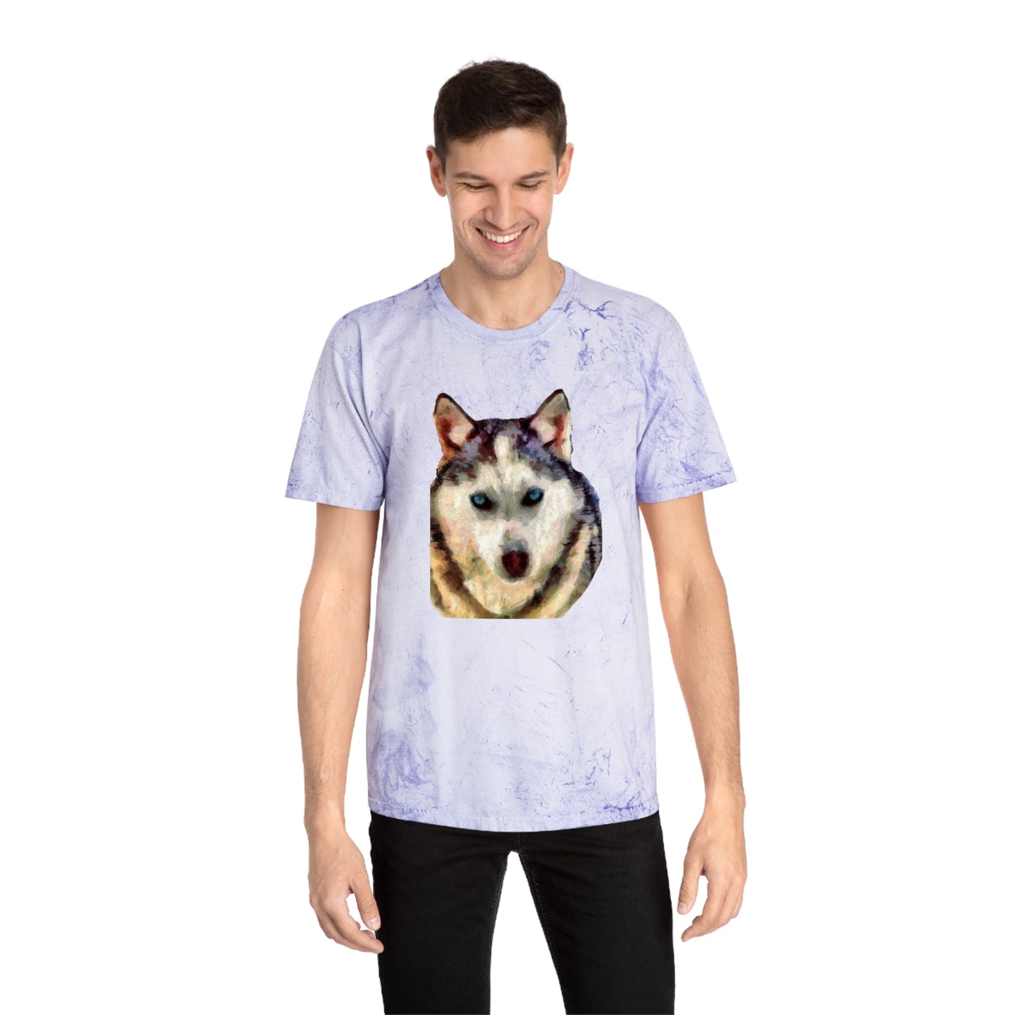 Siberian Husky 'Sacha' Unisex Cotton Color Blast T-Shirt