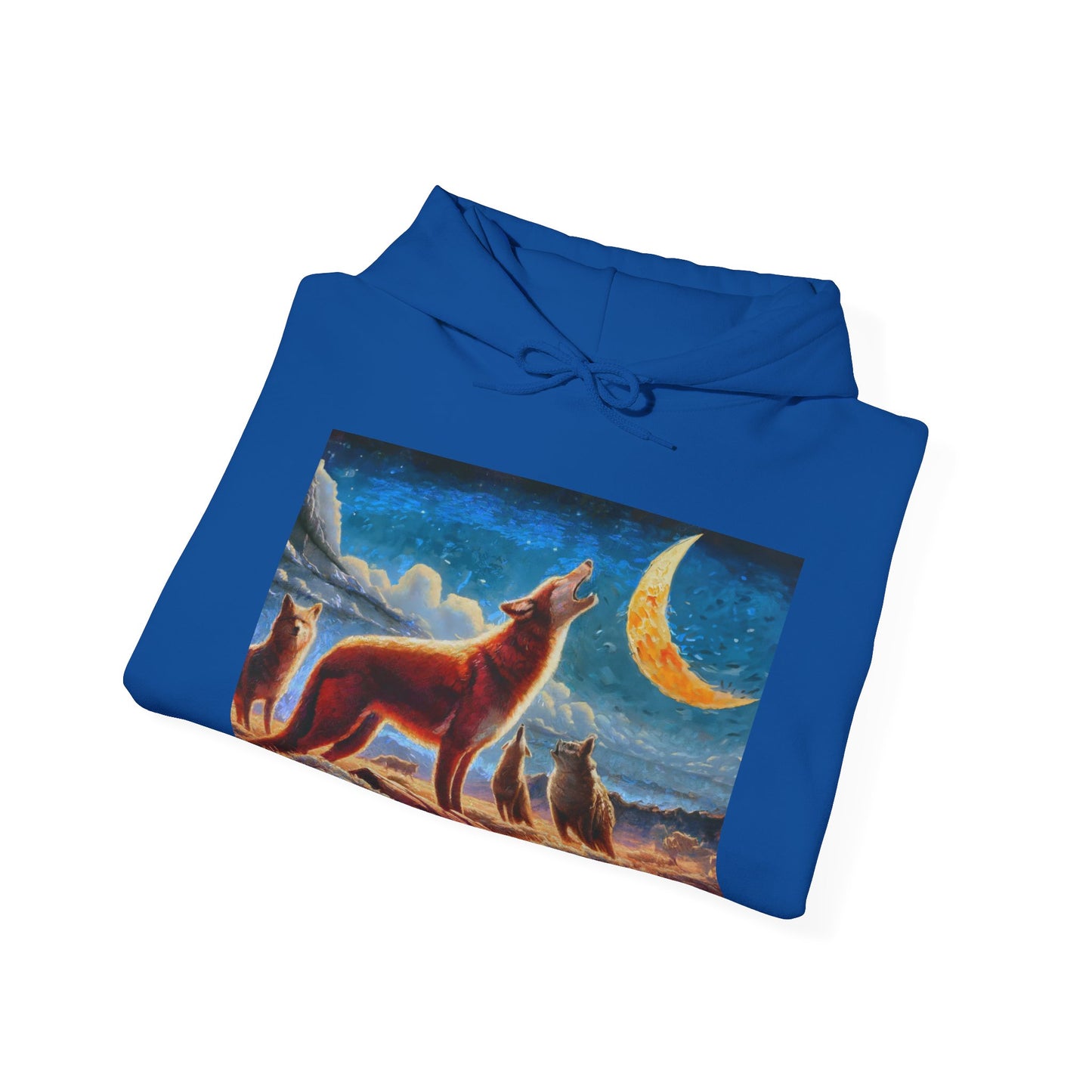 Coyotees in Moonlight Unisex 50/50 Hooded Sweatshirt