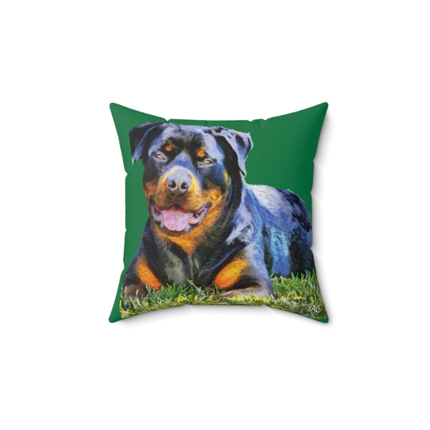 Rottweiler 'Lina' Spun Polyester Throw Pillow