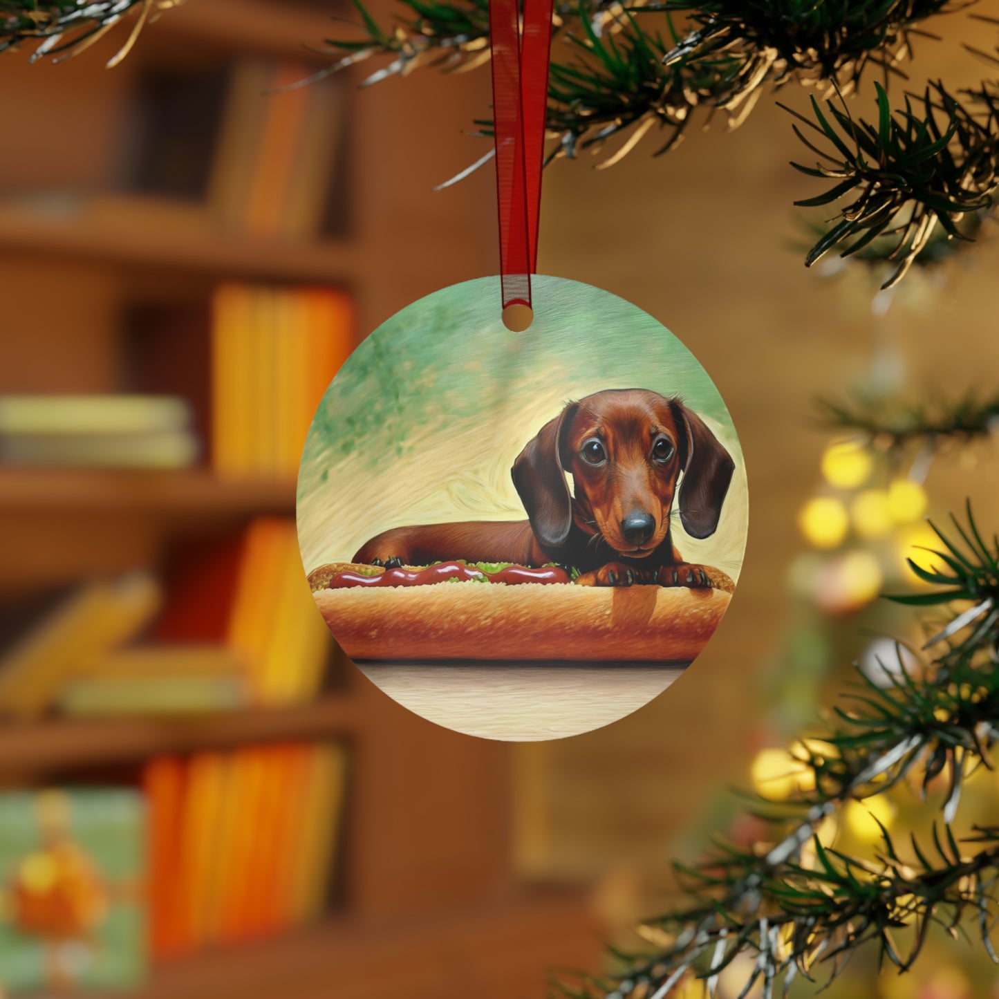 Dachshund Delight - Weiner Dog Christmas Tree Metal Ornaments