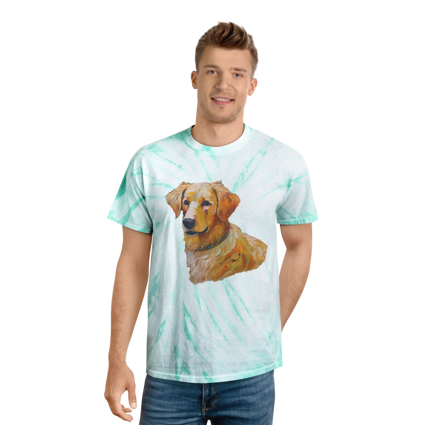 Golden Retriever Puppy - Unisex Tie-Dye Tee, Cyclone