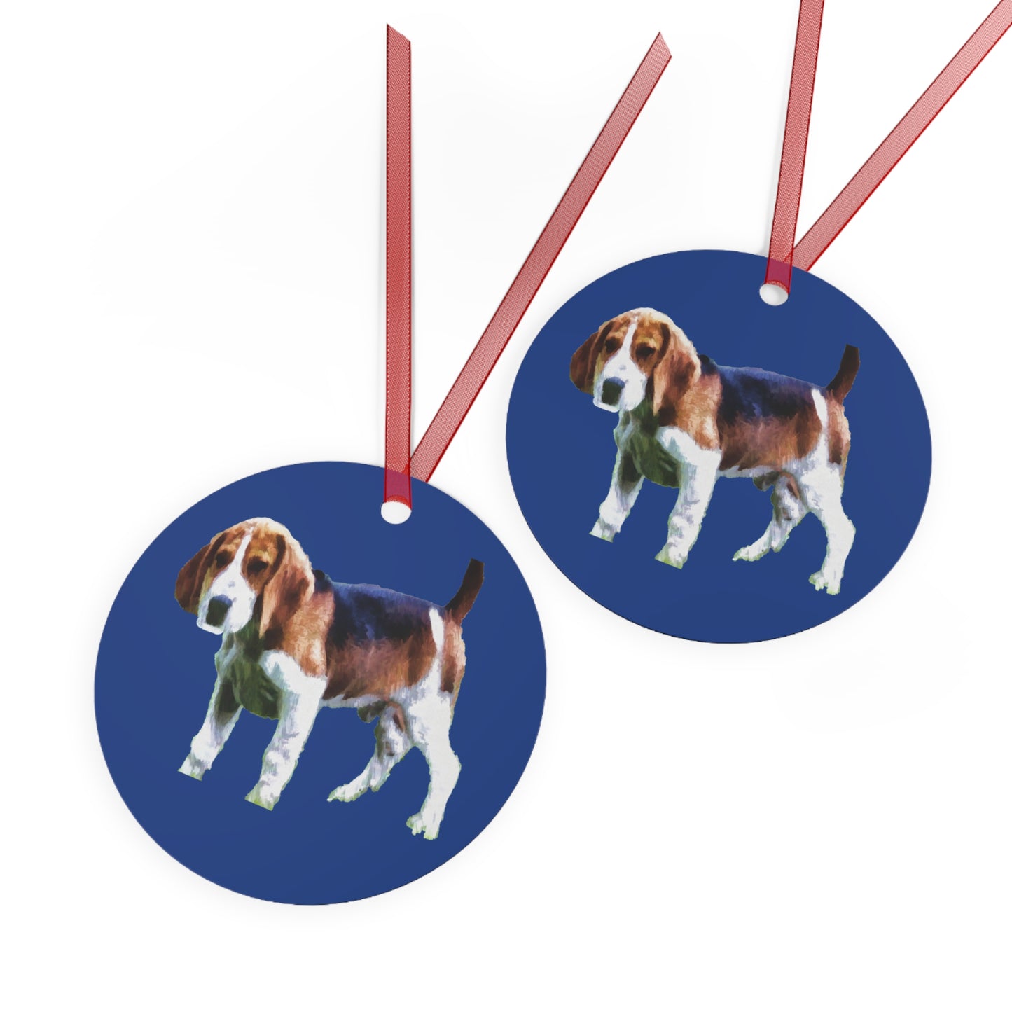 Charming American Foxhound Metal Ornaments