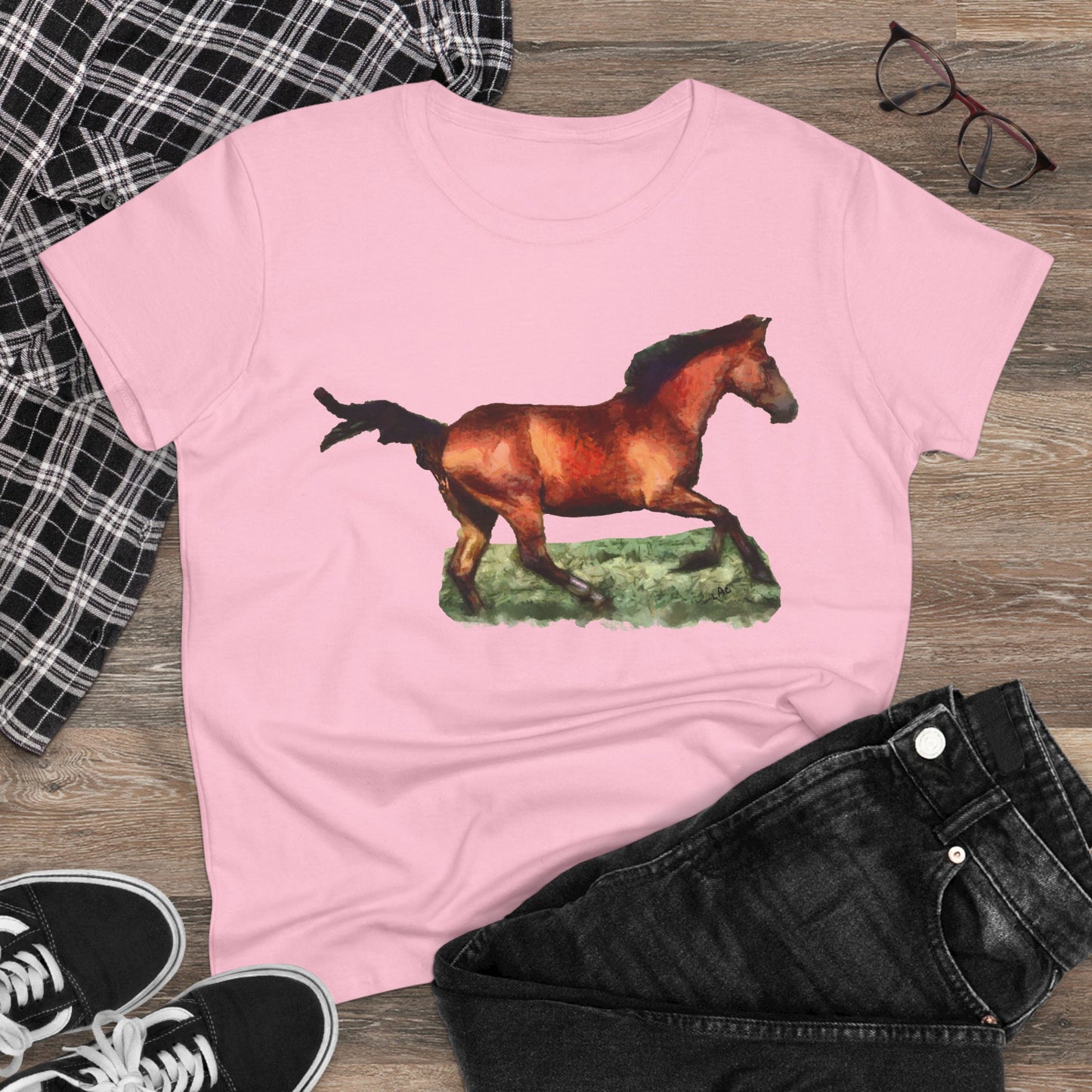 Horse 'Sam' Women's Midweight Cotton Tee