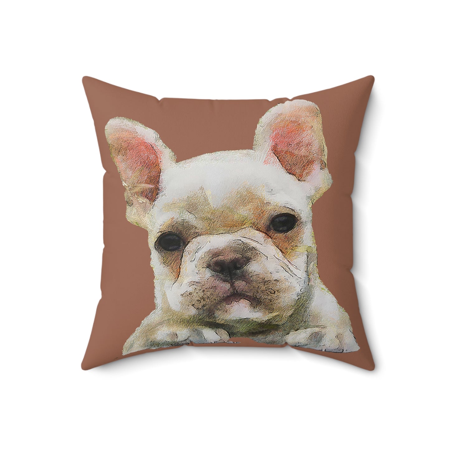 French Bulldog 'Bouvier' Spun Polyester Throw Pillow