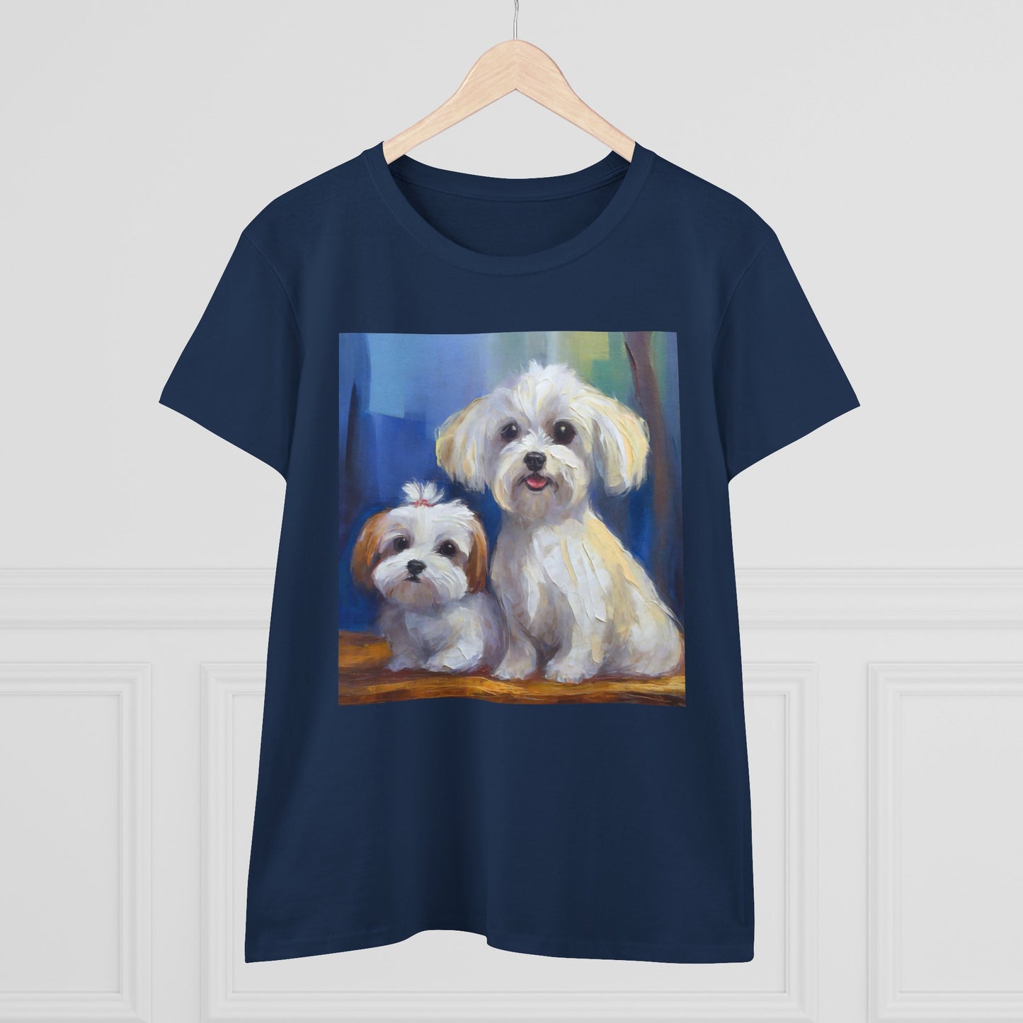 Maltese Puppies Women's Midweight Cotton Tee