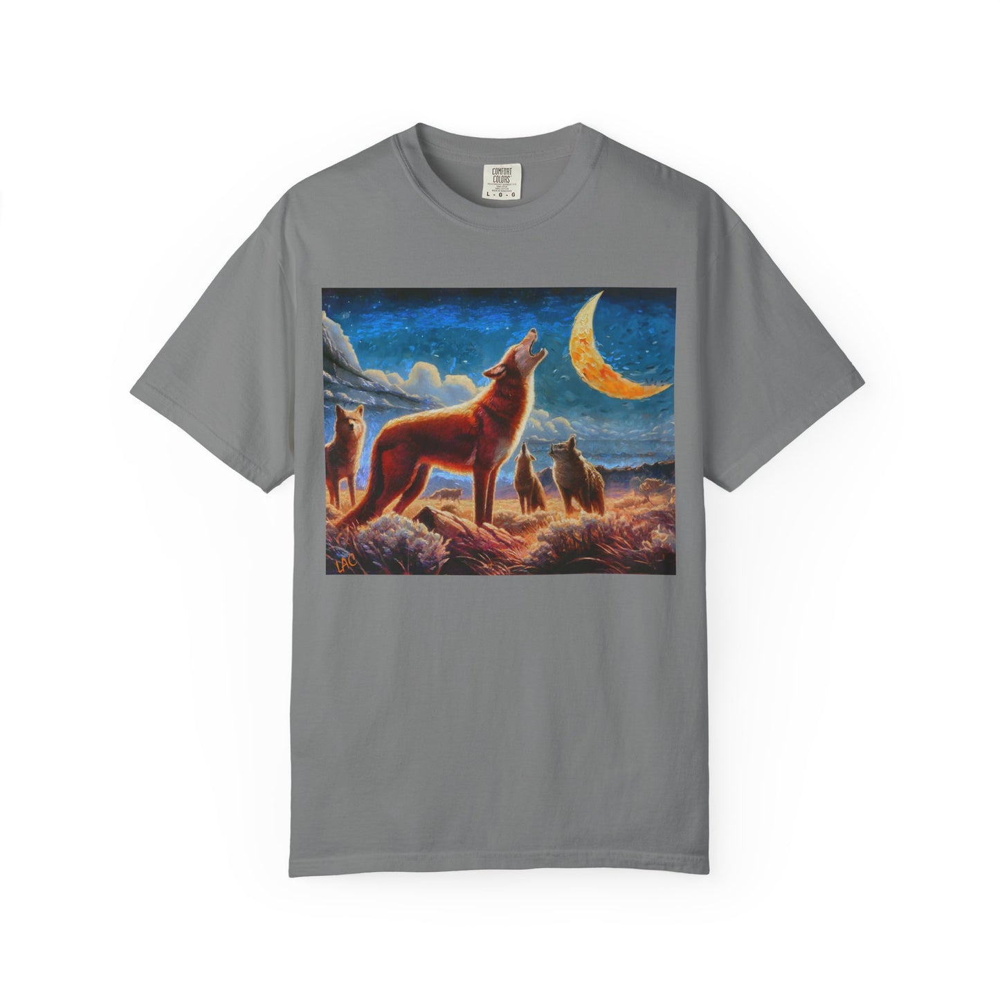 Coyotes under Moonlight Unisex Relaxed Fit Garment-Dyed T-shirt