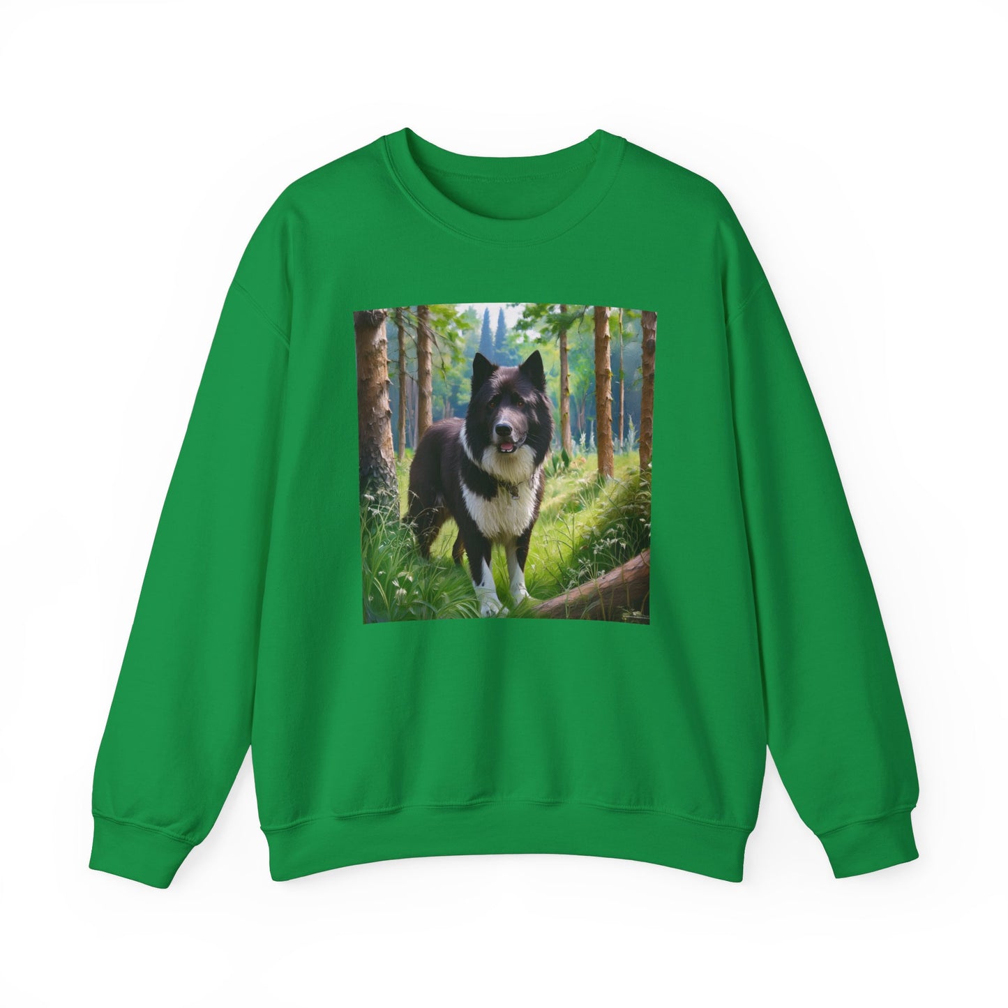 Exquisite Comfort: Karelian Bear Dog Unisex 50/50 Crewneck Sweatshirt