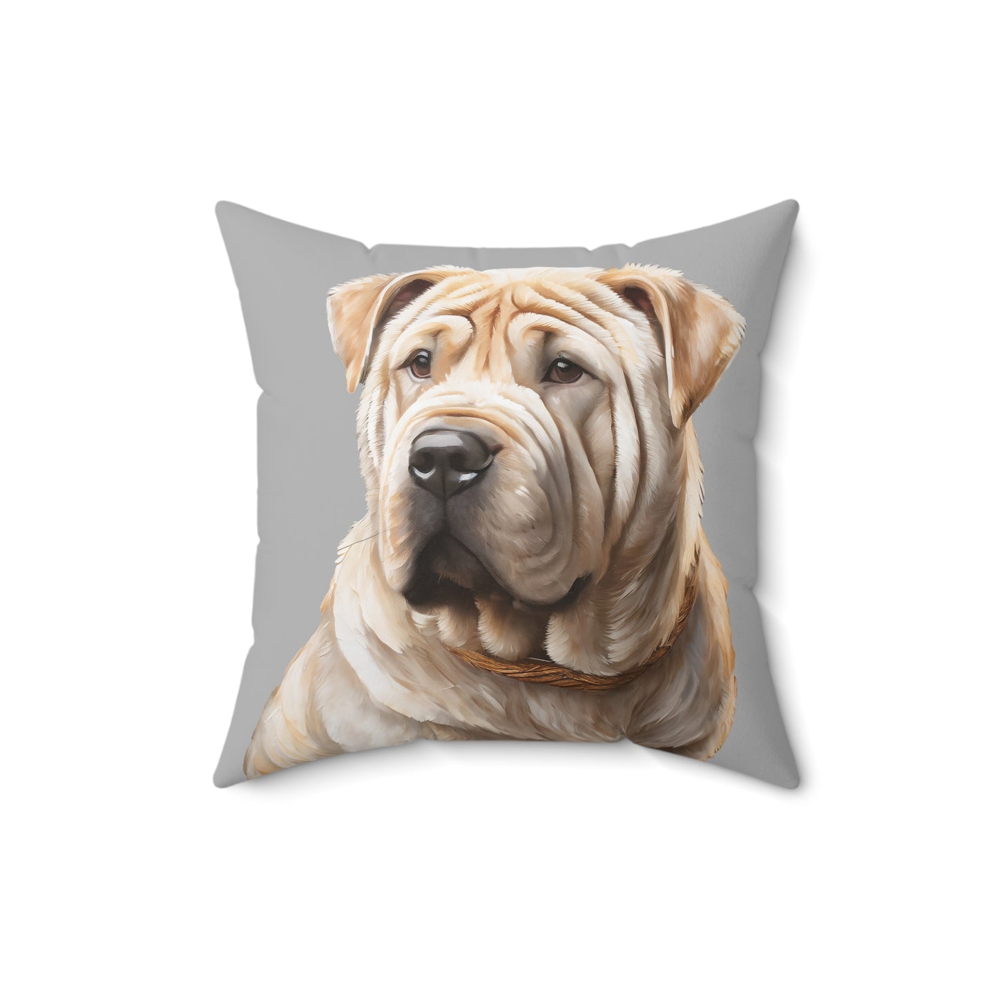 Chinese Shar-Pei Spun Polyester Square Pillow
