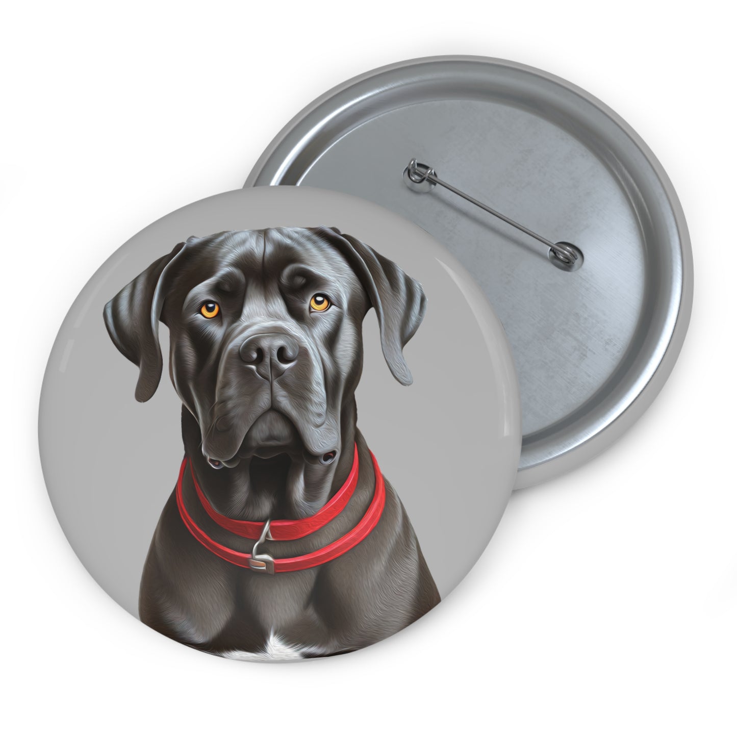 Cane Corso Charm: Metal Pinback Buttons