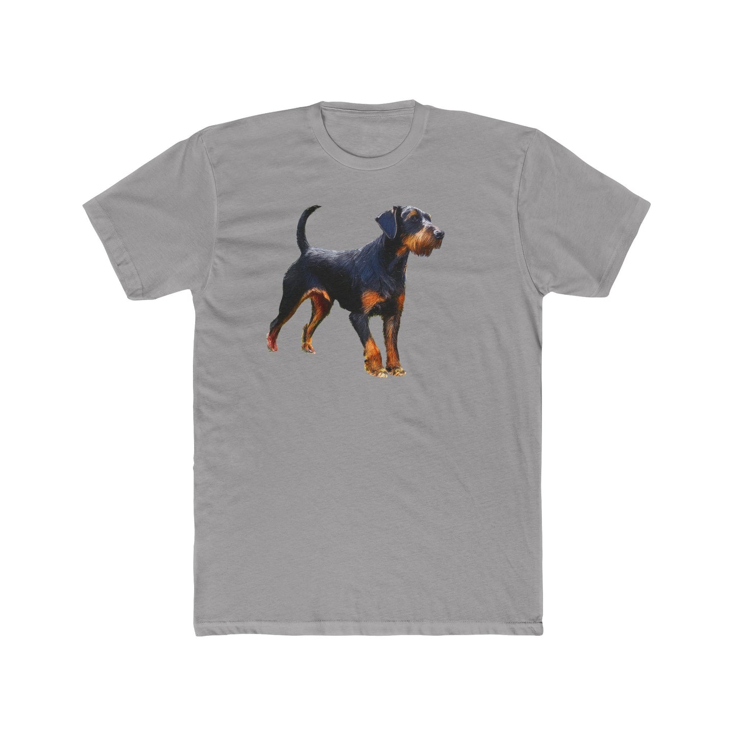 Deutscher Jagdterrier Men's Fitted Cotton Crew Tee