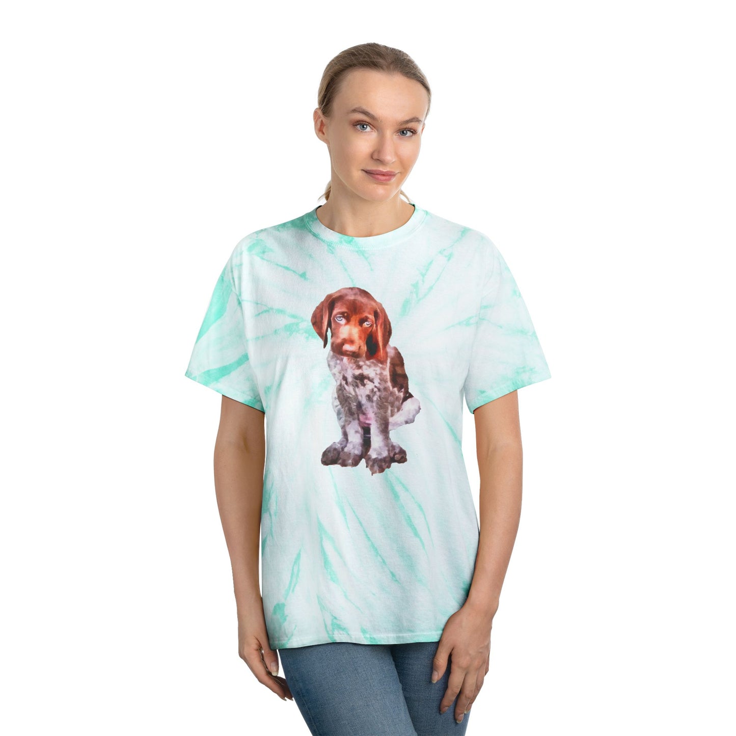 German Shorthair Pointer 'Benny' Unisex Tie-Dye Tee, Cyclone