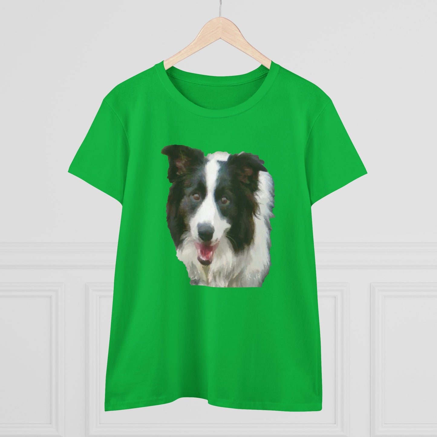 Border Collie '#2' Women's Midweight Cotton Tee