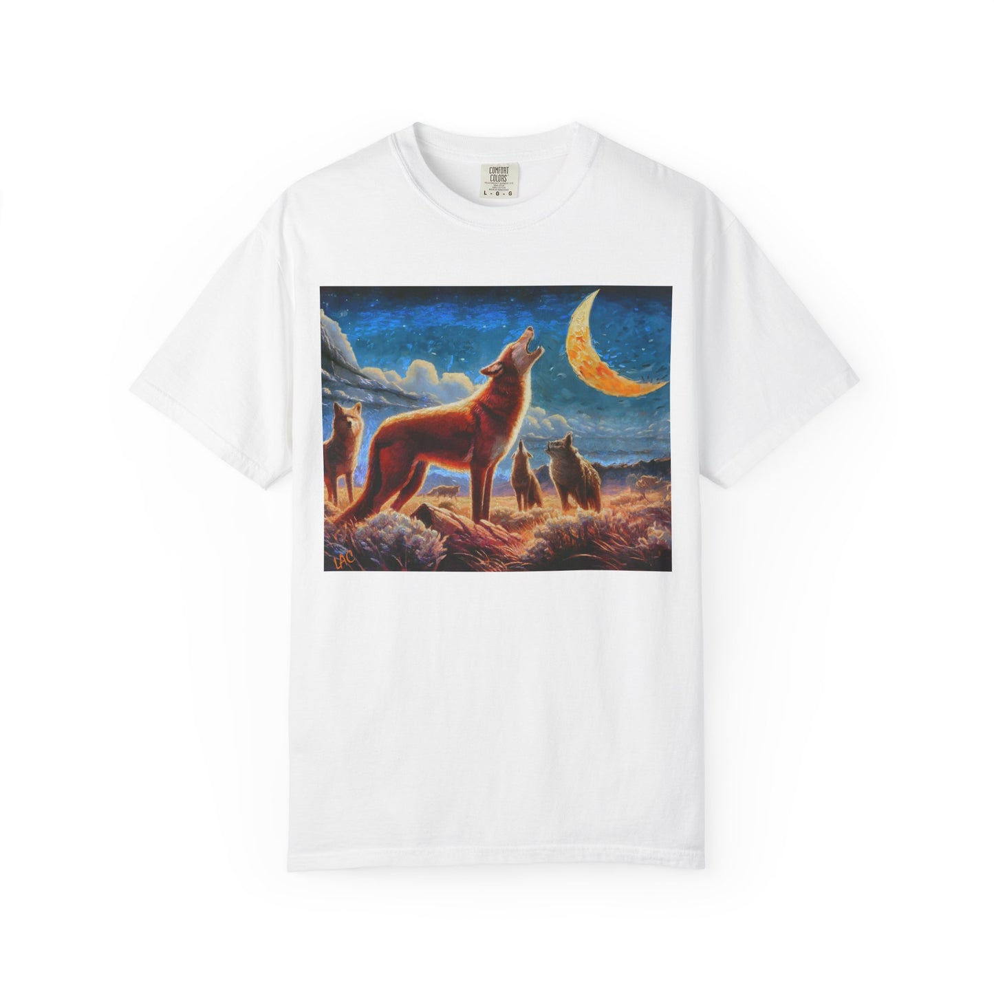 Coyotes under Moonlight Unisex Relaxed Fit Garment-Dyed T-shirt