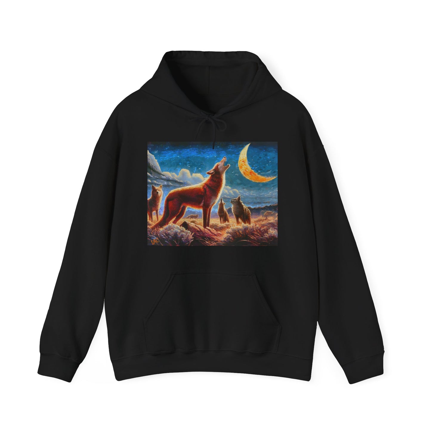 Coyotees in Moonlight Unisex 50/50 Hooded Sweatshirt
