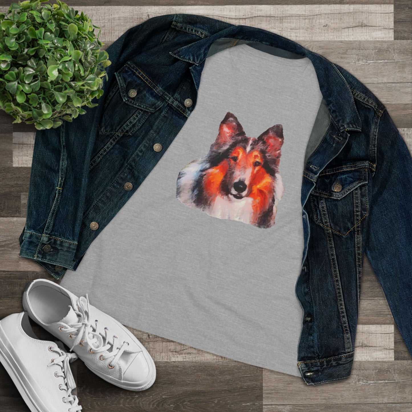 Rough Coated Collie Women's Relaxed Fit Cotton Tee
