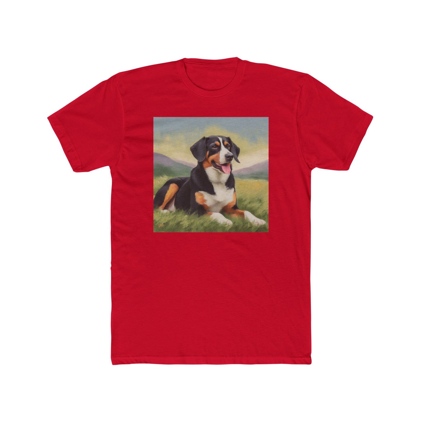 Entlebucher Mountain Dog Men's Fitted Cotton Crew Tee