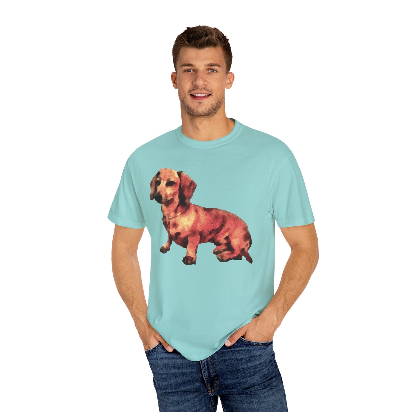 Dachshund 'Simone' Unisex Relaxed Fitted Garment-Dyed T-shirt