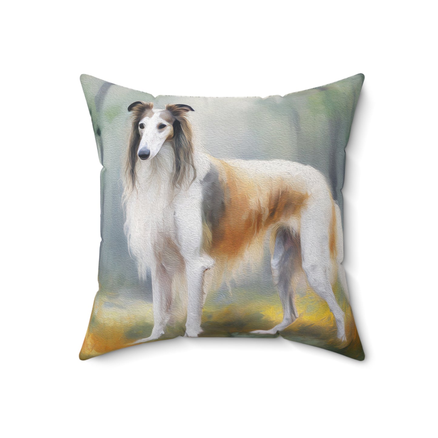 Borzoi - Russian Wolfhound Spun Polyester Throw Pillow