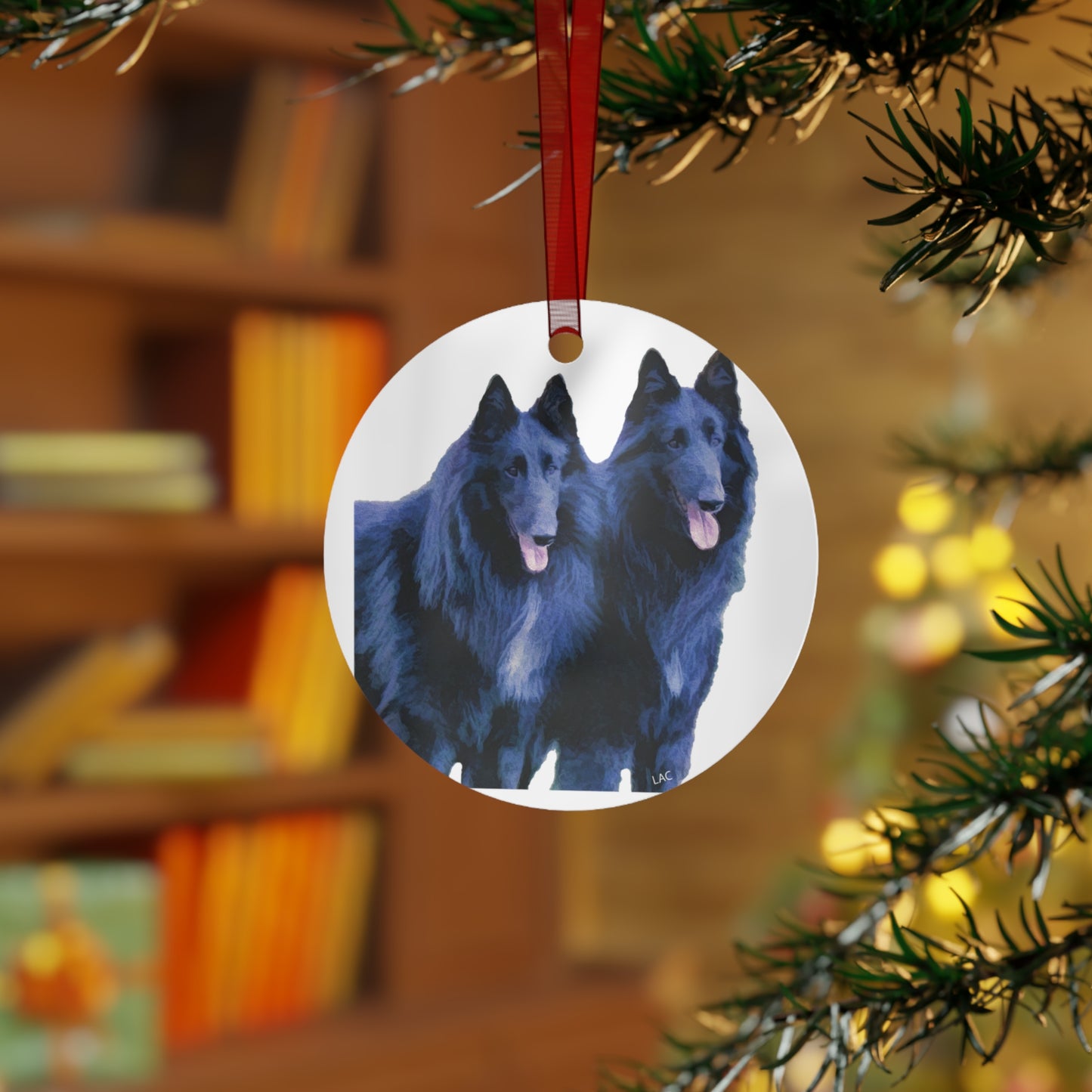 Belgian Shepherd Metal Ornaments - Canine Elegance for Your Tree