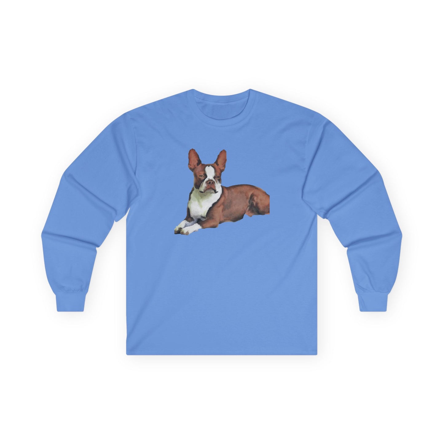 Boston Terrier - Brown & White Unisex Classic Cotton Long Sleeve Tee