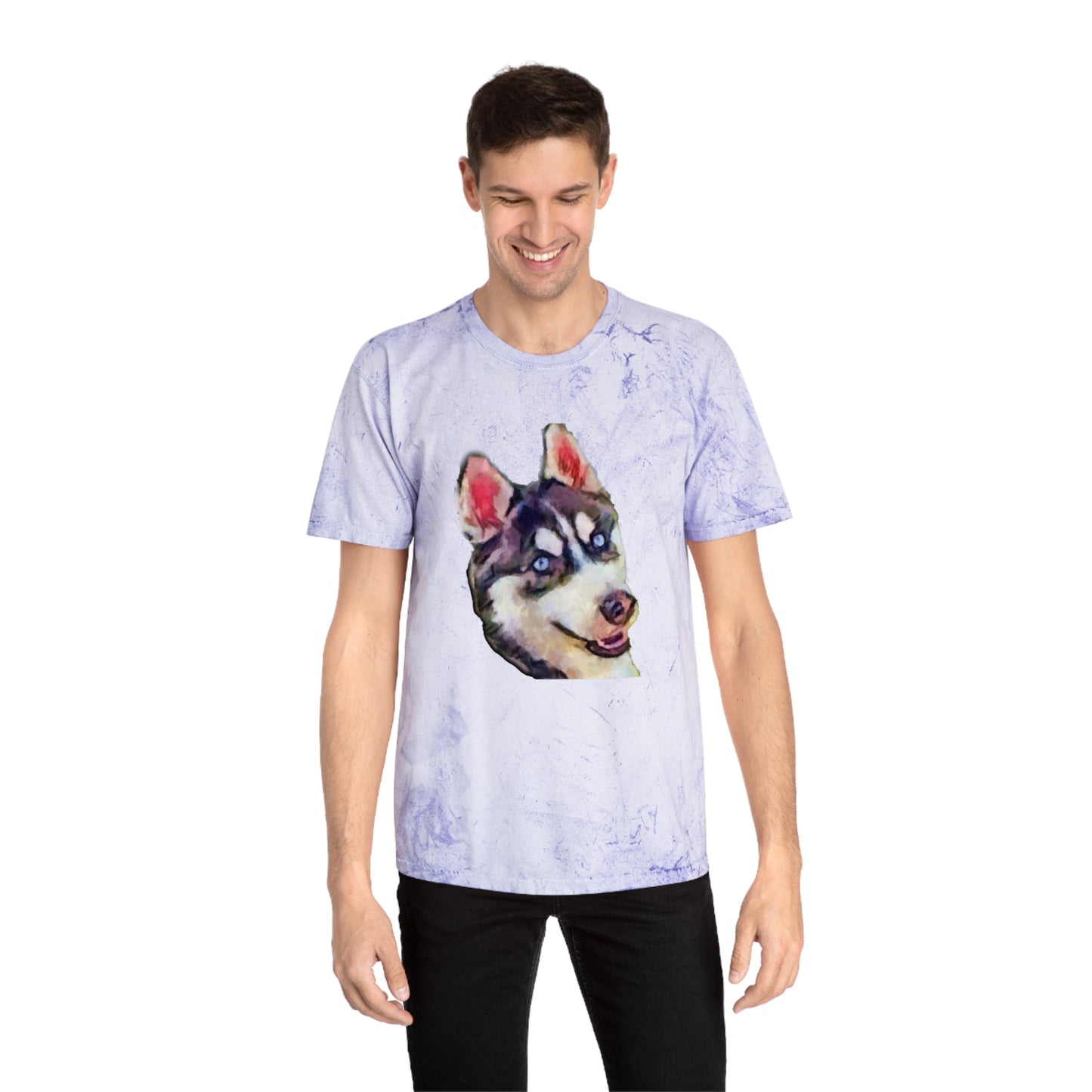Siberian Husky 'Iditarod' Unisex Cotton Color Blast T-Shirt