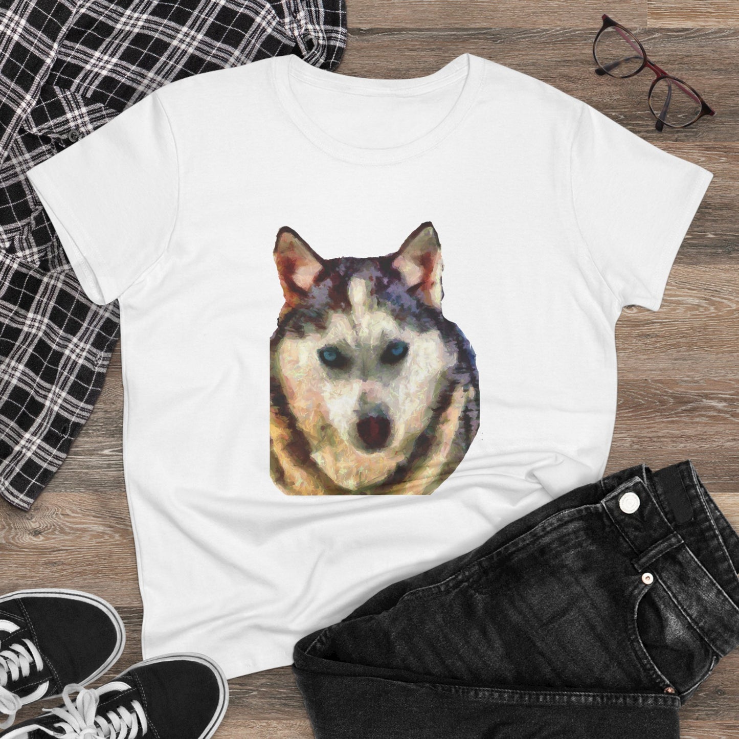 Siberian Husky "Sacha" Women's Midweight Cotton Tee