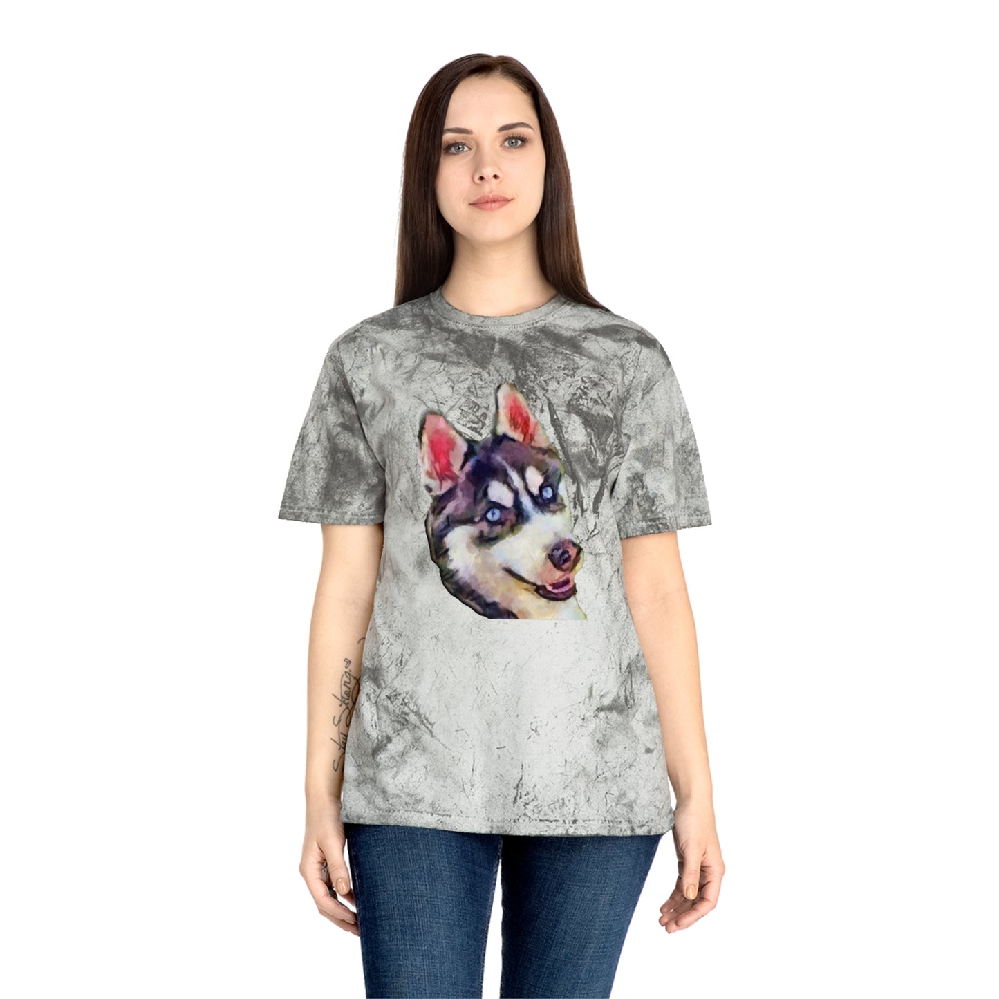Siberian Husky 'Iditarod' Unisex Cotton Color Blast T-Shirt