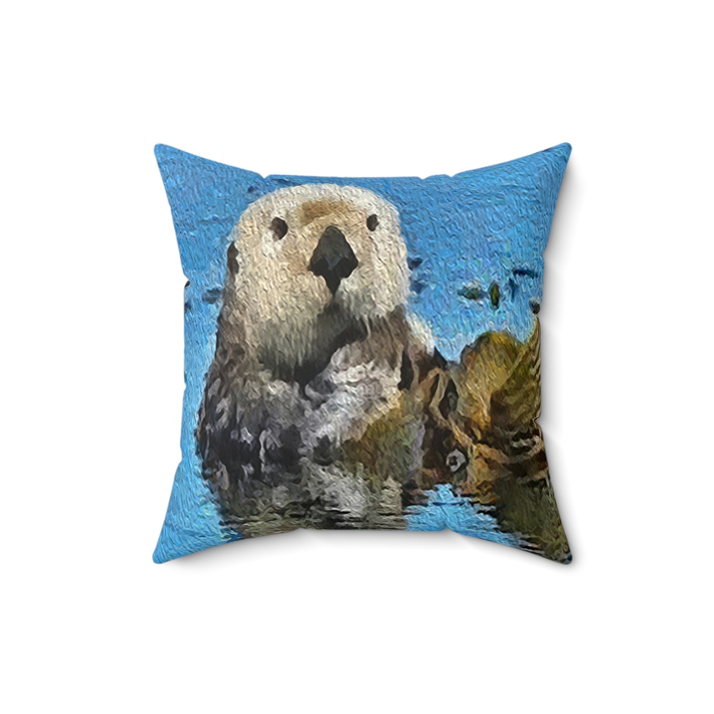 Sea Otter 'Ollie' Spun Polyester Throw Pillow
