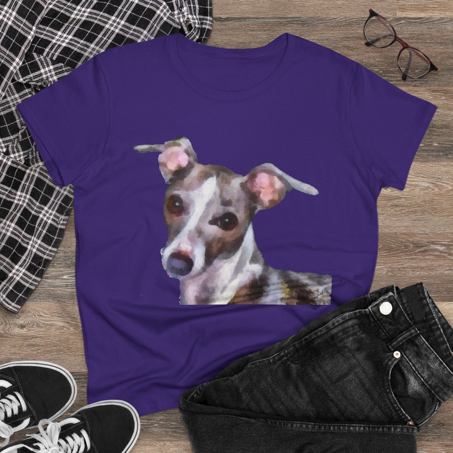 Italian Greyhound 'Lilly' Women's Midweight Cotton Tee