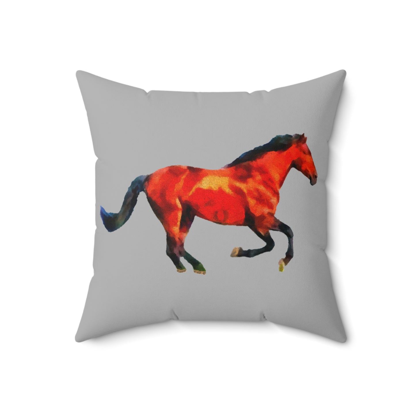 Horse 'Old Red' Spun Polyester Throw Pillow