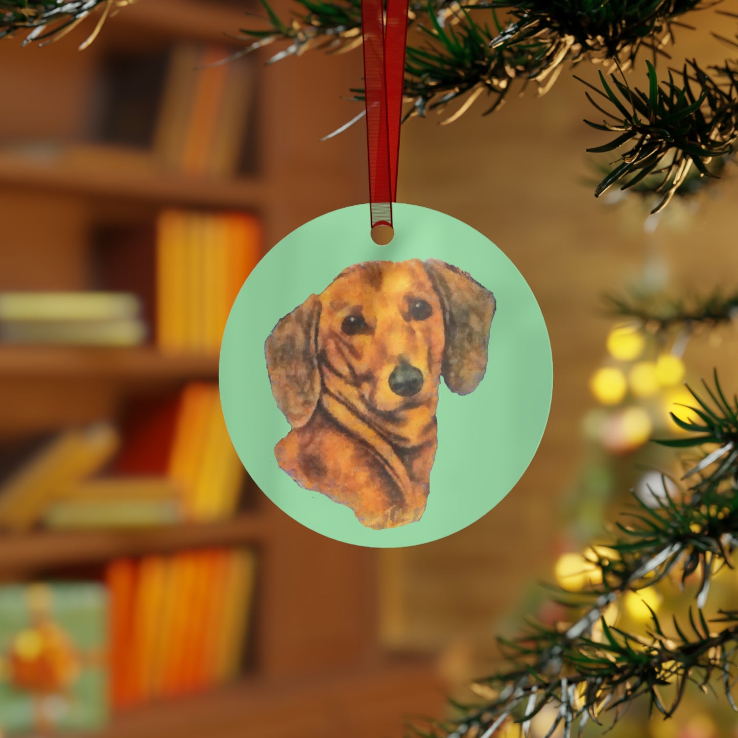 Dachshund 'Doxie 1' Christmas Tree Metal Ornaments