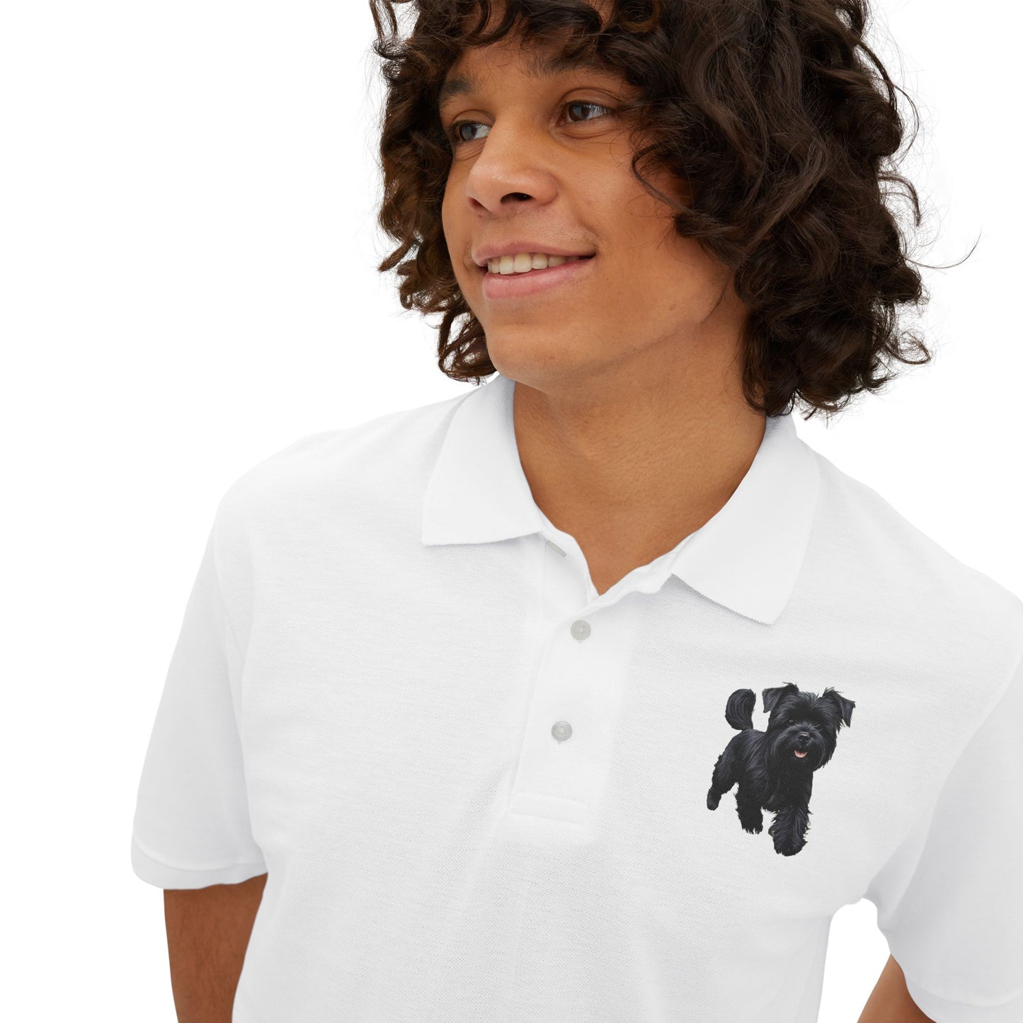 Affenspinscher Men's Piqué Polo Shirt: Whimsical Fashion for the Playful Spirit