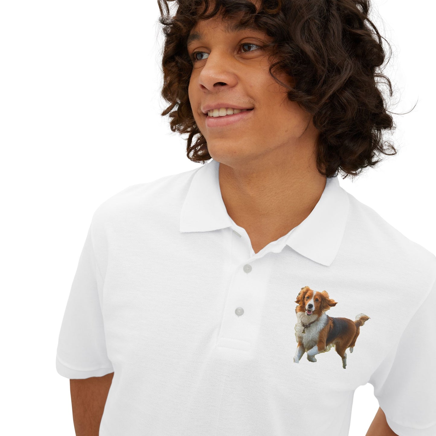 Nederlandse Kooikerhondje - Men's Piqué Polo Shirt