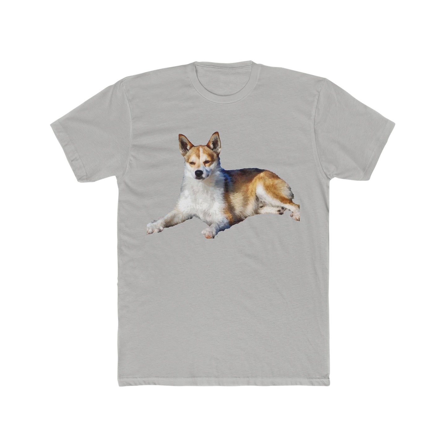 Norwegian Lundehund -- Men's Fitted Cotton Crew Tee