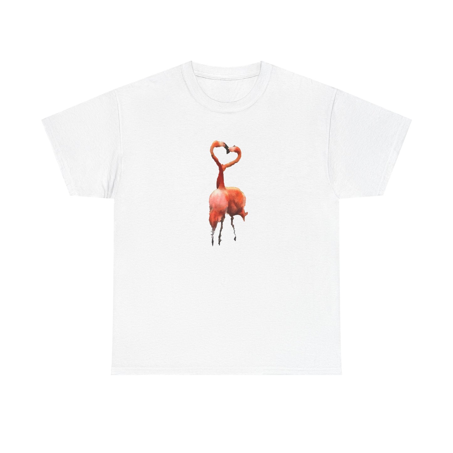 Flamingos - 'Love Birds' Unisex Heavy Cotton Tee