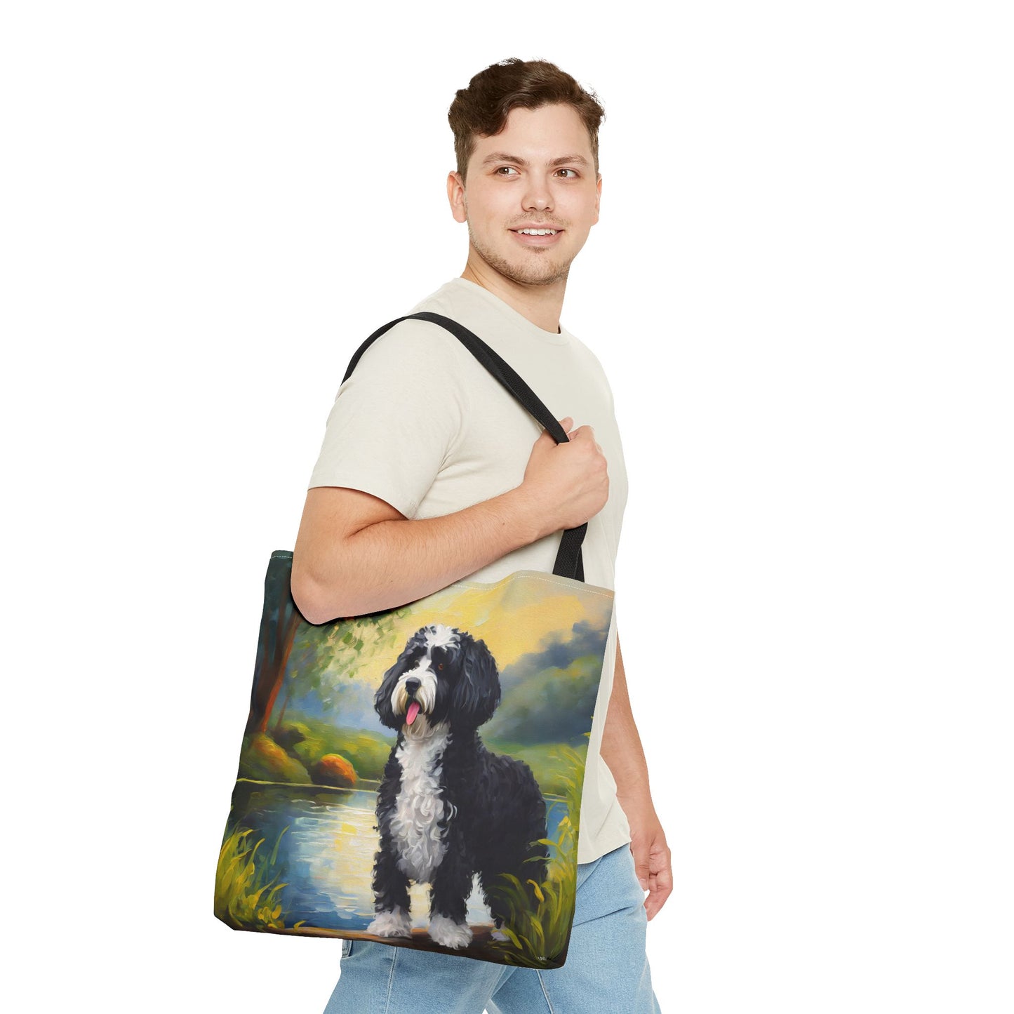Portuguese Water Dog Polyester Tote Bag (AOP)