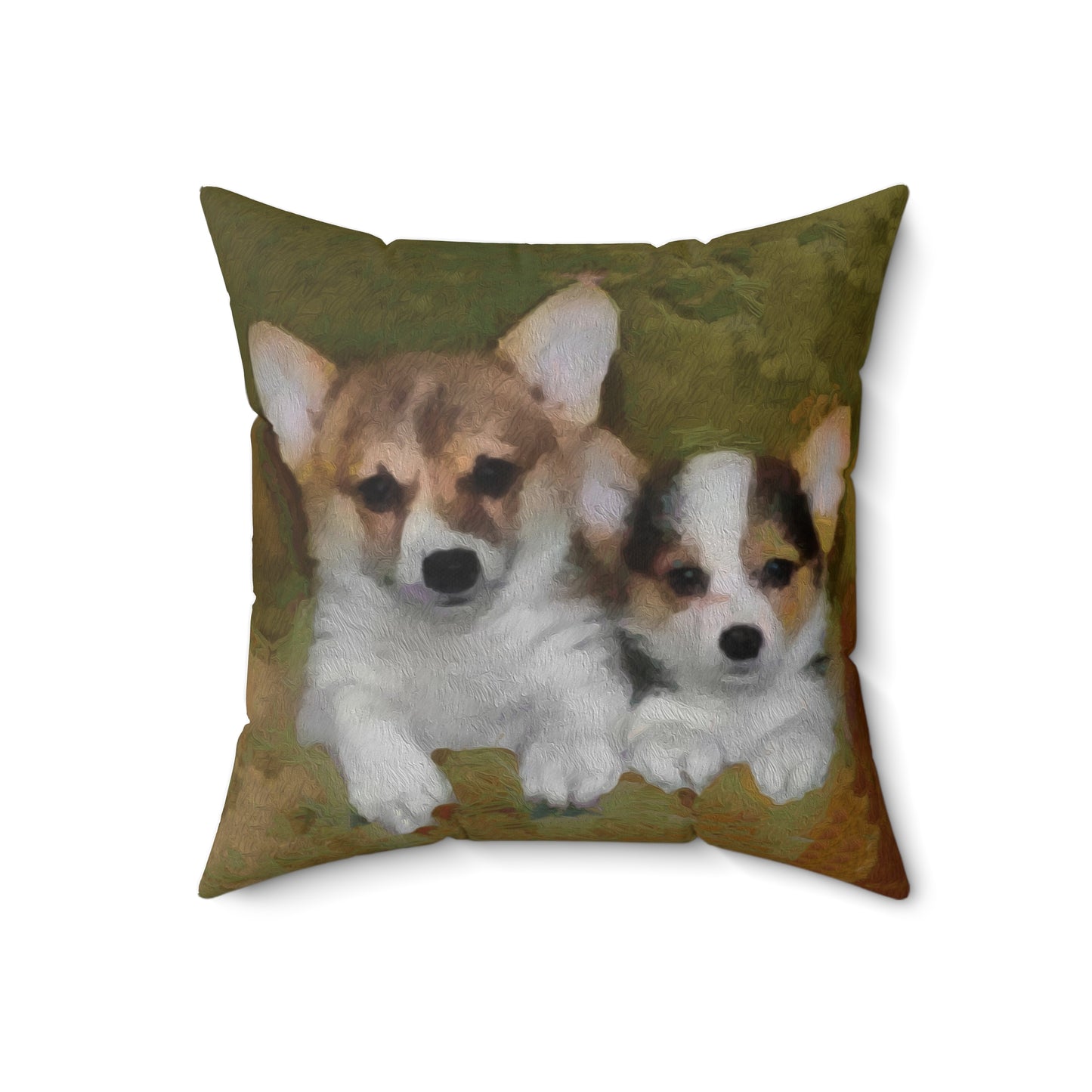 Welsh Corgi 'Cousins' Spun Polyester Throw Pillow
