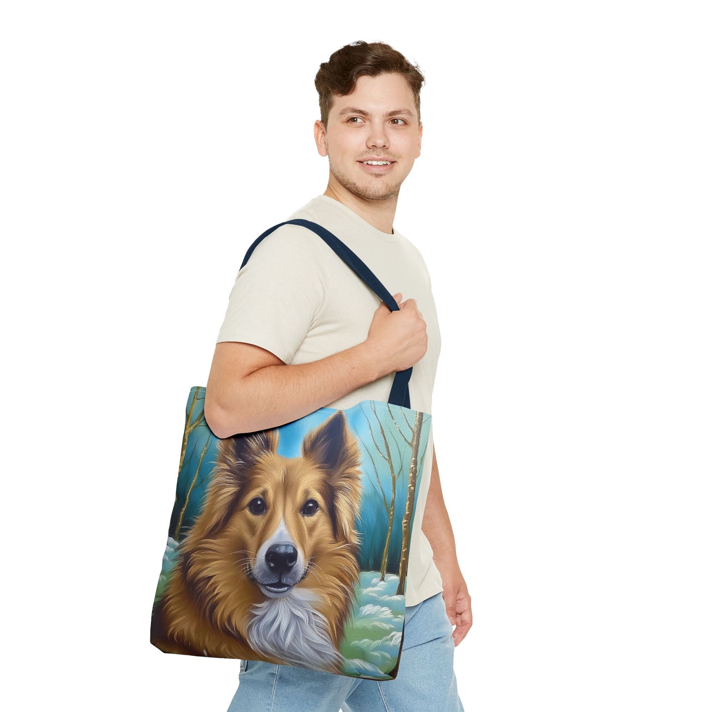 Icelandic Sheepdog Polyester Tote Bag (AOP)