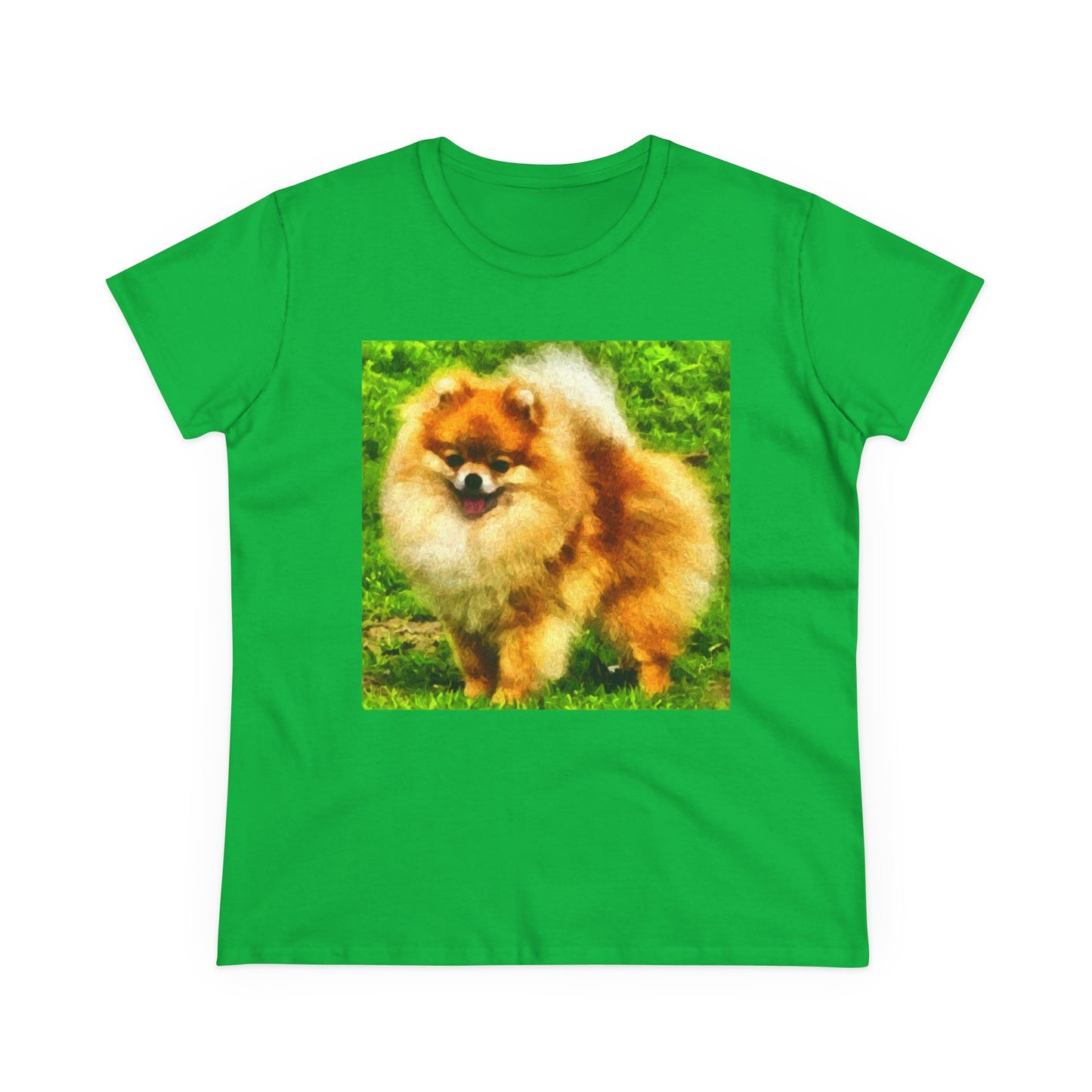 Pomeranian 'Pom Pom' Women's Midweight Cotton Tee