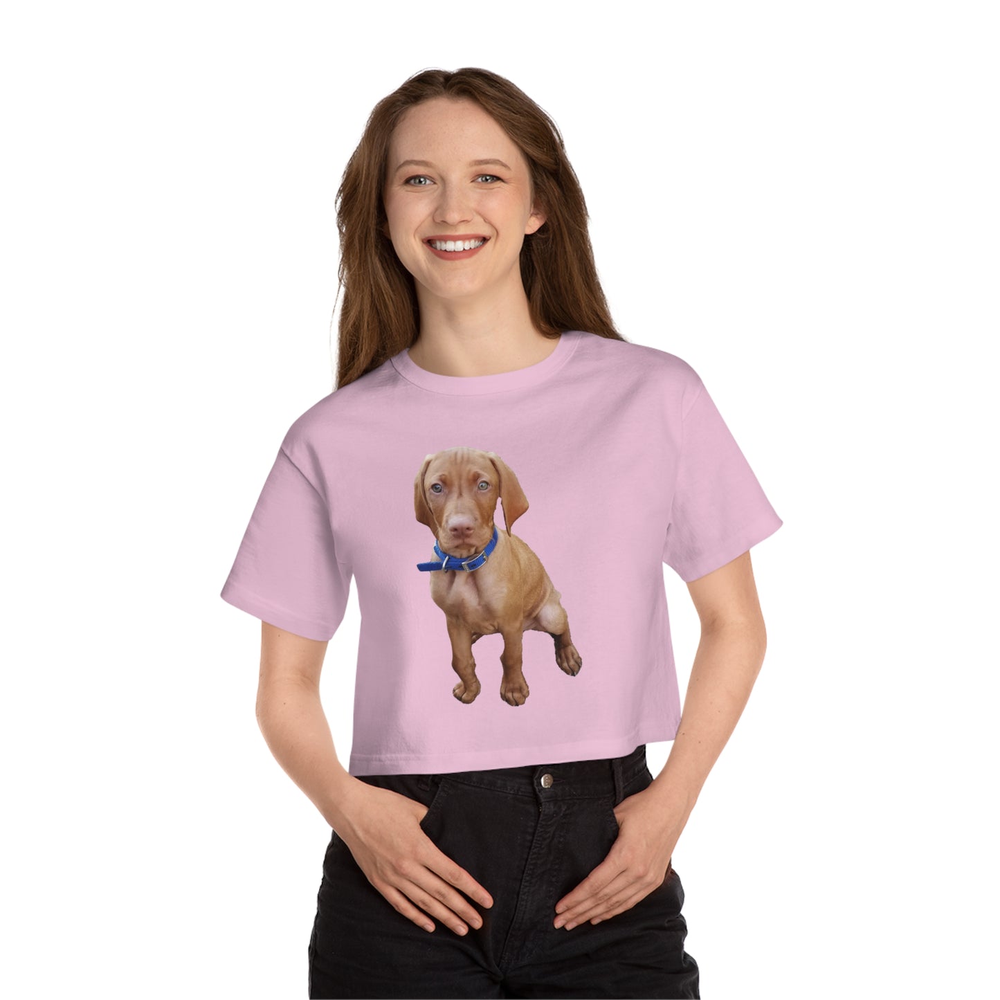 Hungarian Vizsla 'Augie' Women's Cropped Cotton T-Shirt