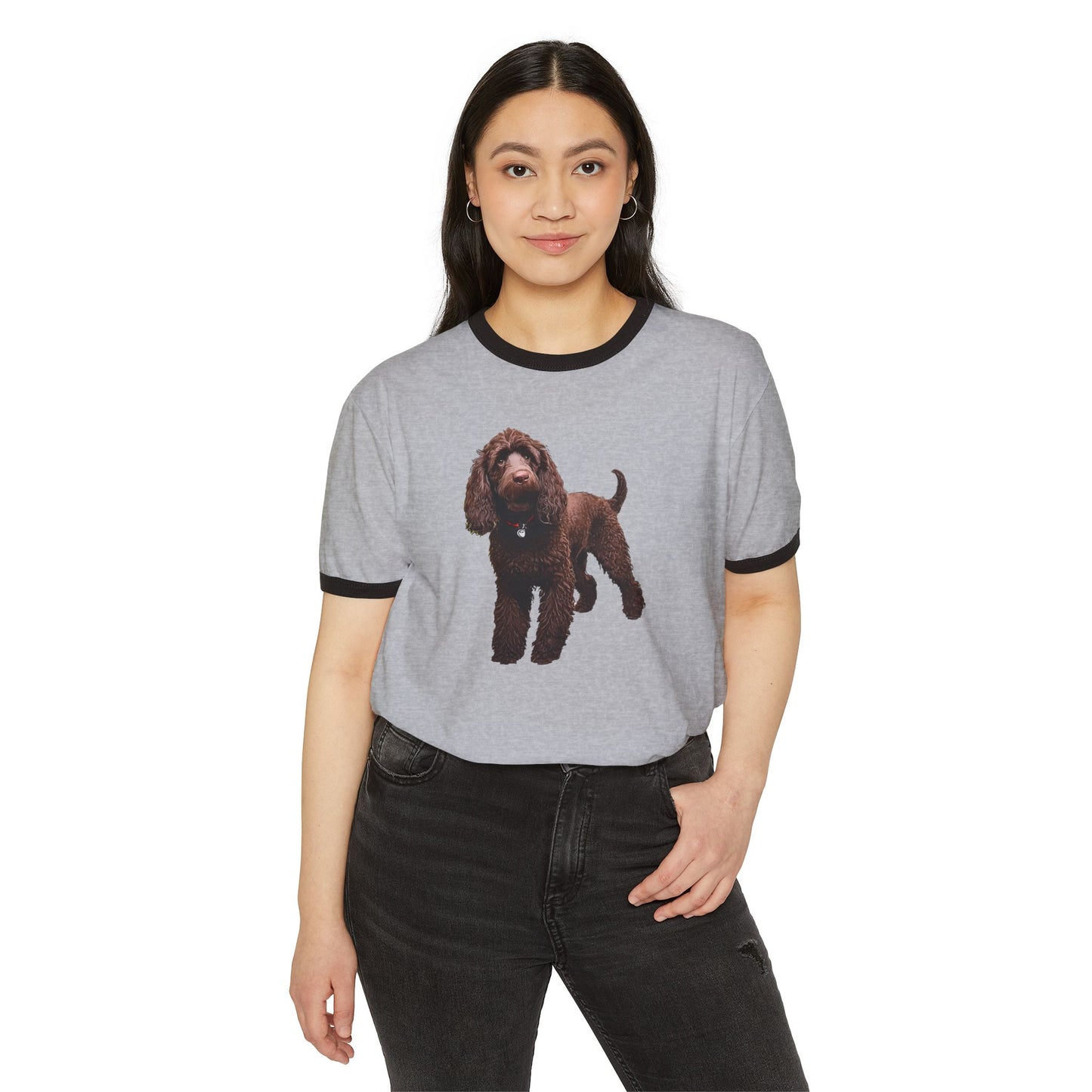 Irish Water Spaniel Classic Cotton Ringer T-Shirt