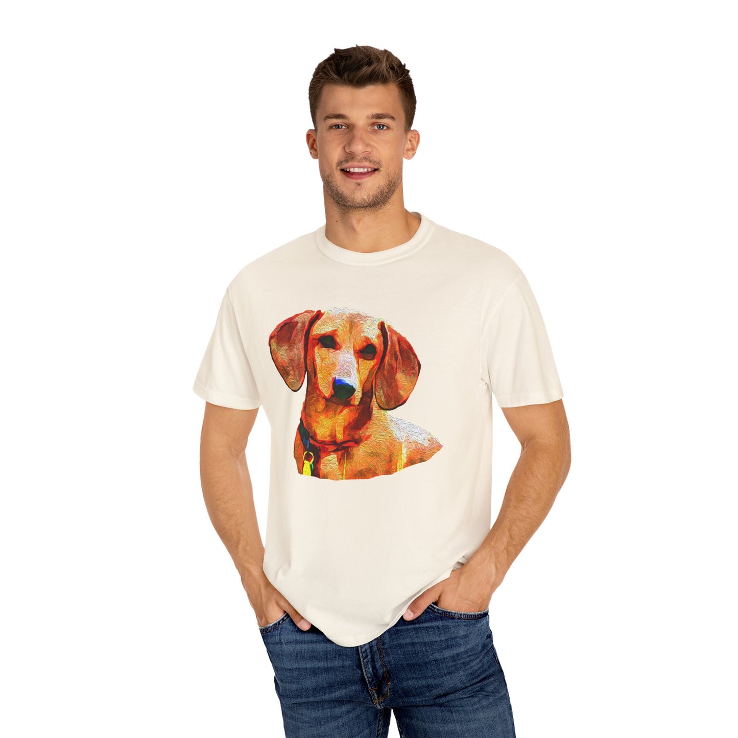 Dachshund 'Daisey' Unisex Relaxed Fit Garment-Dyed T-shirt
