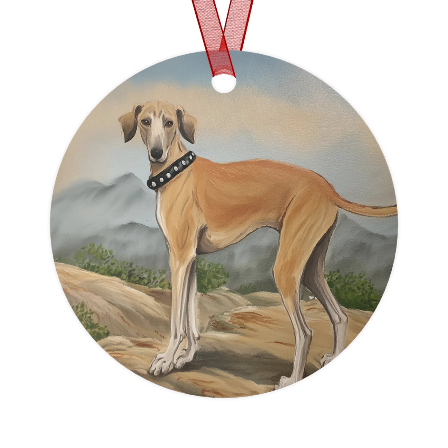 Sloughi - Christmas Tree Metal Ornaments