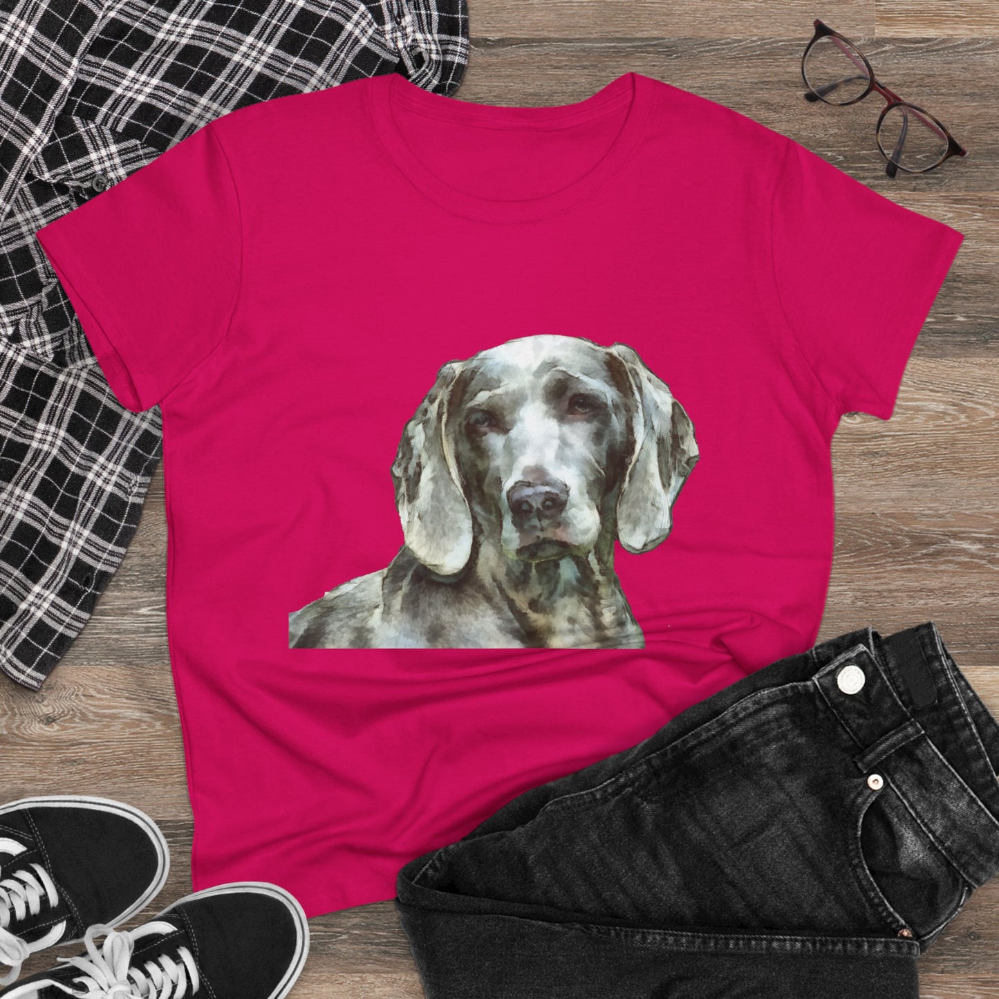 Weimaraner 'Greyson' Women's Midweight Cotton Tee