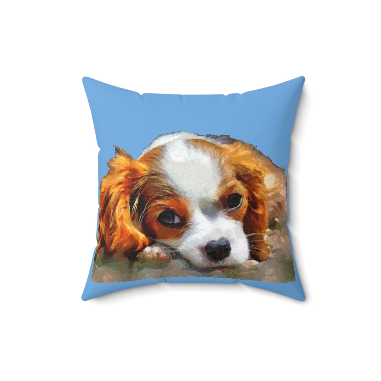 Cavalier King Charles Spaniel Puppy - Spun Polyester Throw Pillow