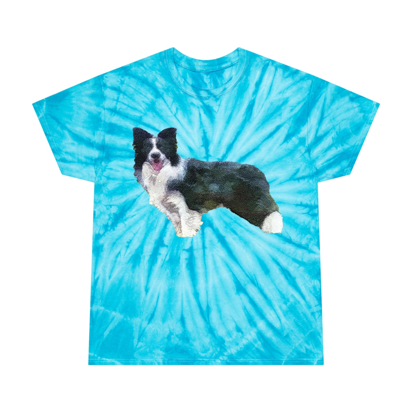 Border Collie '#1' Cyclone Tie-Dye Unisex Cotton Tee