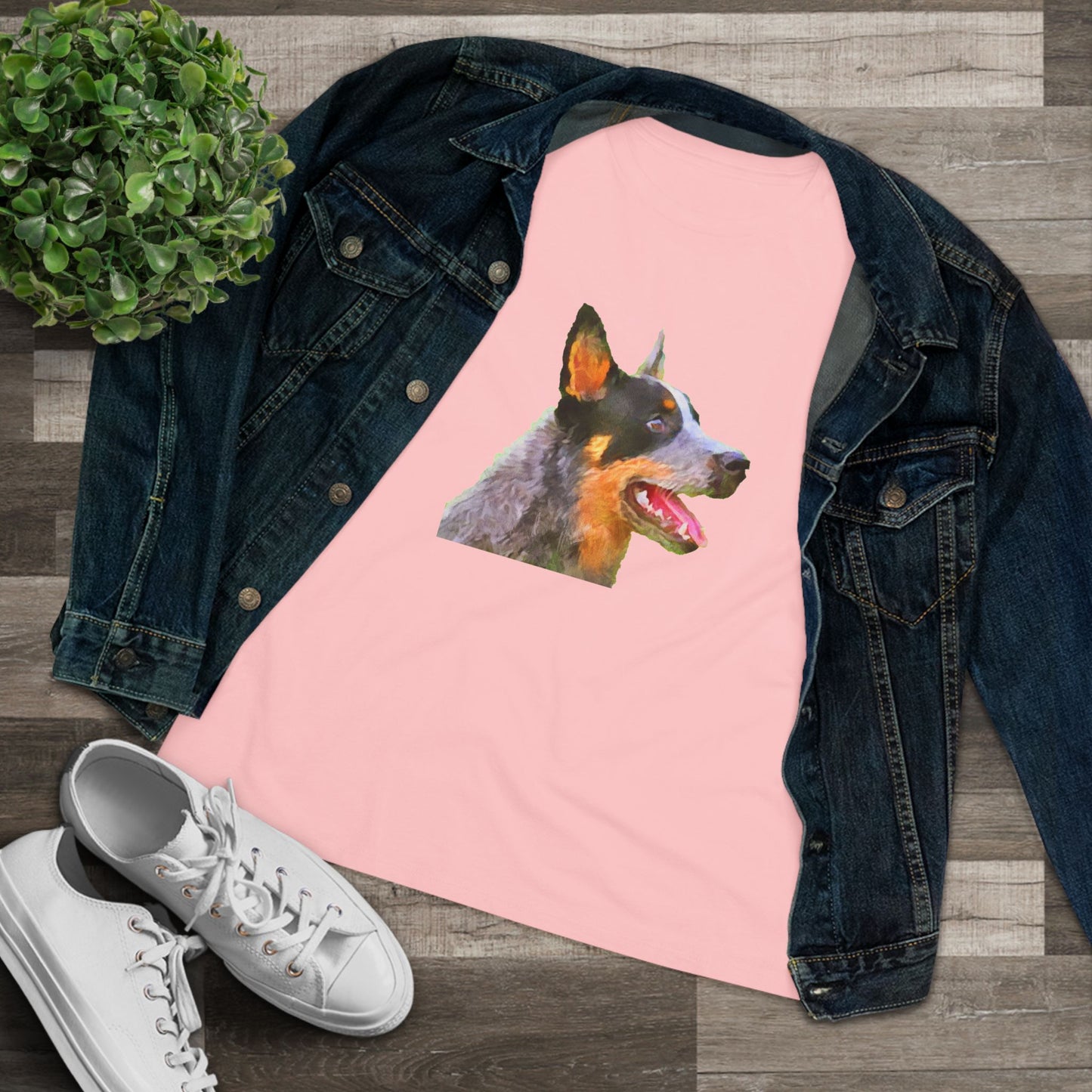 Blue Heeler - Australian Cattle Dog 'Percy' Women's Relaxed Fit Cotton Tee